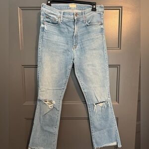 Mother Insider Crop Fray Jeans